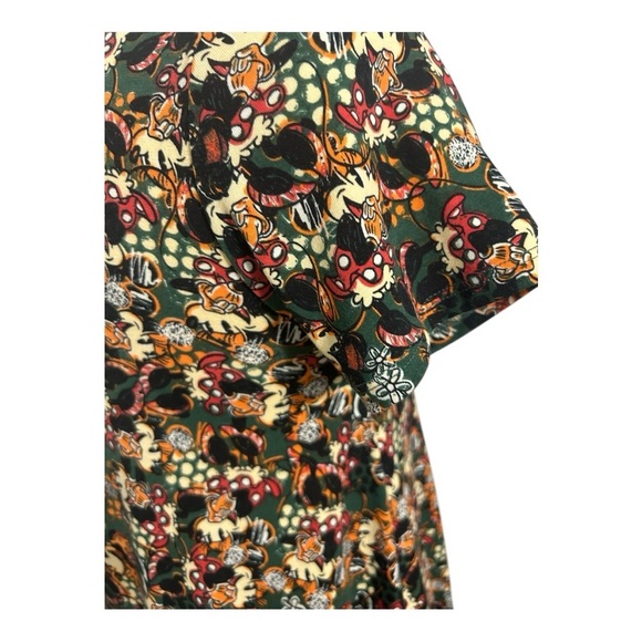 LuLaRoe Mickey Mouse, Carly, Disney Orange Yellow Raglan Sleeve Midi Dress - Picture 3 of 7